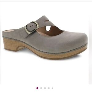 Dansko Gray Mules with Buckle